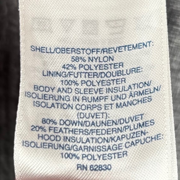 Lands End Gray Puffer Coat Sz S Hooded Down Feather Insulated Longline Winter - Picture 3 of 11